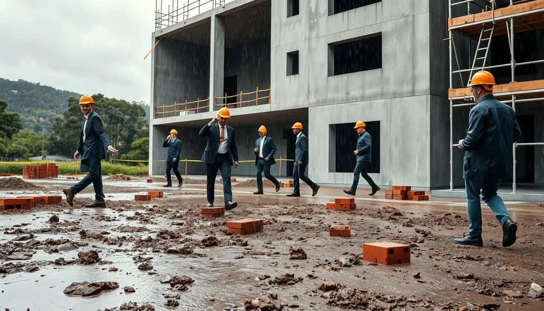 Building in the rain South Africa