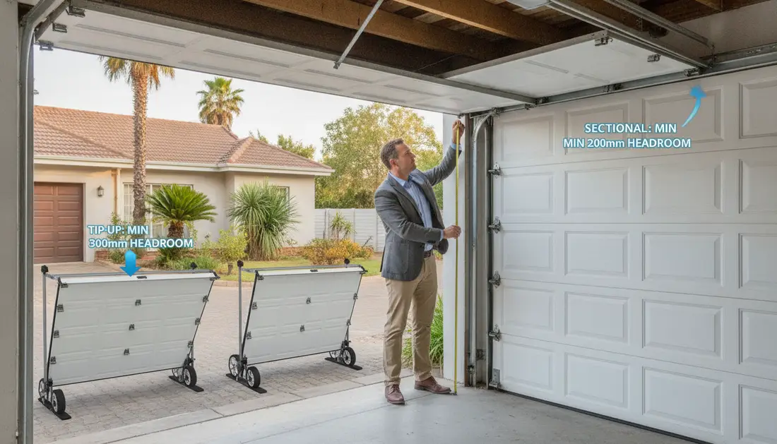 Headroom requirements for garage door