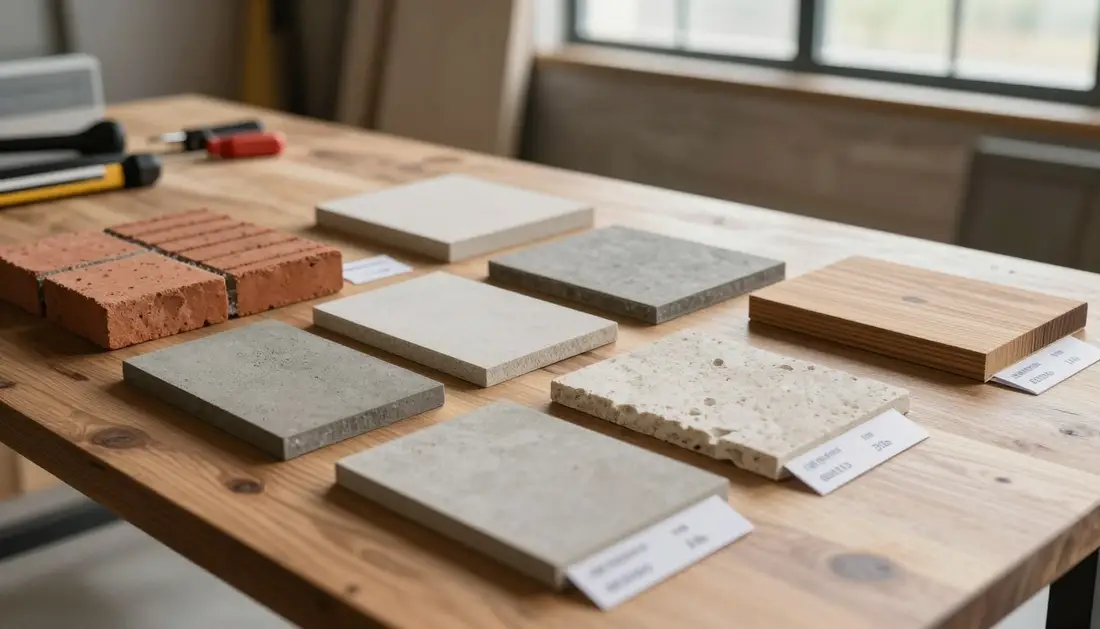 Material options and per square metre pricing