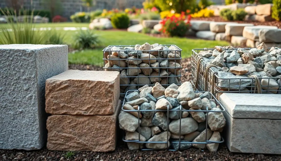 Retaining wall materials