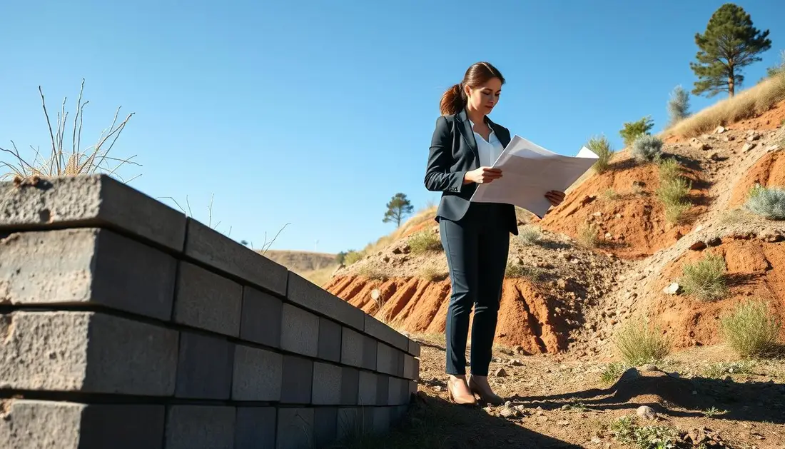 Site assessment retaining wall