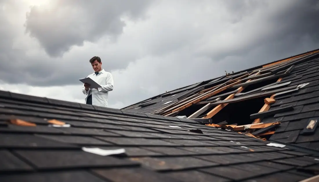 Storm damage roof insurance claim